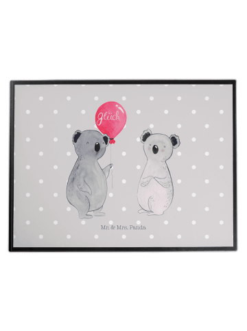 Mr. & Mrs. Panda Schreibunterlage Koala Luftballon ohne Spruch in Grau Pastell