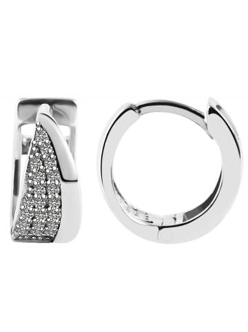 Adeliás Damen Creolen aus 925 Silber mit Zirkonia in silber