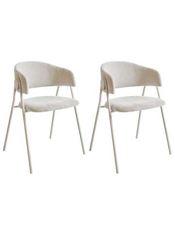 Beliani 2er-Set Esszimmerstuhl ALANSON in Beige