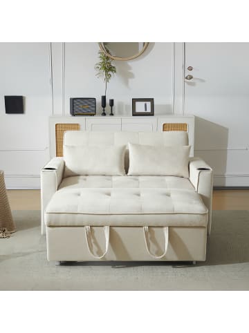 ABRIHOME Klappbares Schlafsofa mit Schlaffunktion in Beige