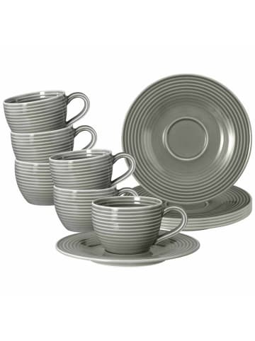 Seltmann Weiden 6er Set Espressotassen mit Untertassen Beat Color Glaze 100 ml in Perlgrau