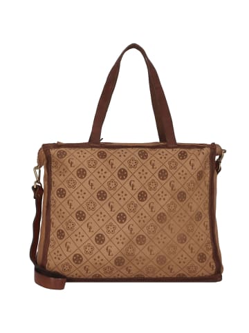 Caterina Lucchi Schultertasche Leder 39 cm in cognac