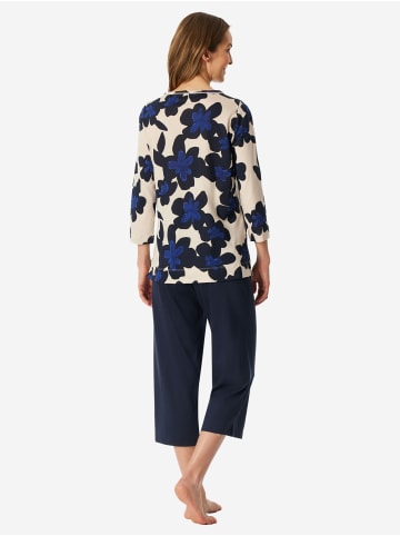 Schiesser Pyjama Comfort in weiß, blau
