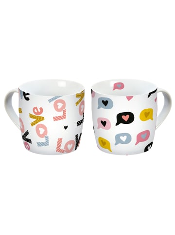Geda Labels Tasse Love Pattern 2er Set in Rosa - 250 ml