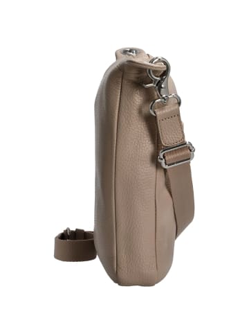 Mandarina Duck Mellow Leather - Schultertasche 28 cm (nero) in warm taupe