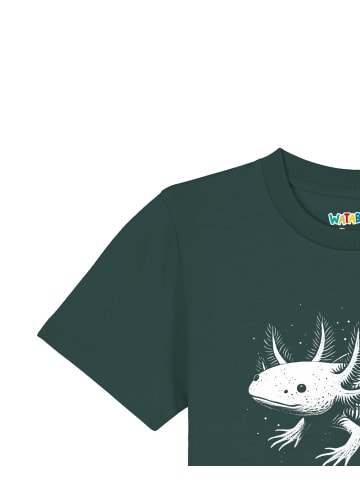 wat? Apparel T-Shirt Axolotl in Dunkelgrün