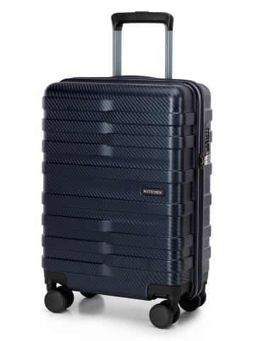 Wittchen Cabin case and cosmetic case with horizontal stripes in Navy Blue