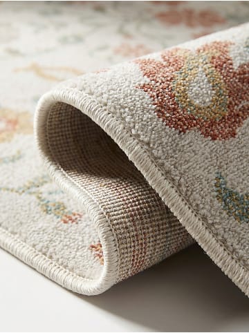 KADIMA DESIGN Teppich Outdoor Floral pflegeleicht Balkon Terrasse Outdoor Garten in Creme