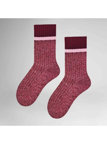 Hudson Socken Cozy Twist druckfrei in Rumba red