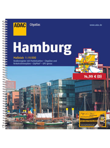 Mairdumont ADAC Cityatlas Hamburg 1:15 000 | Straßenregister mit Postleitzahlen....