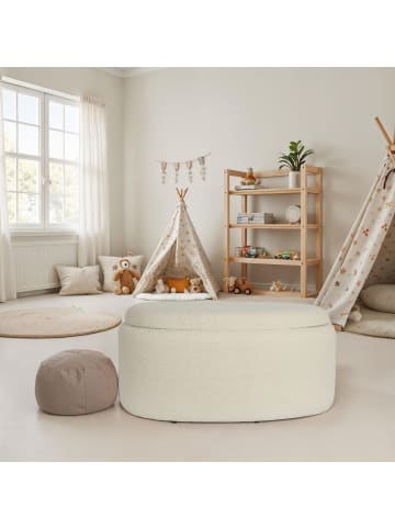 FineBuy Hocker und Sitzsäcke in Beige / Stoff / 81x62x40