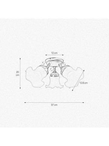 Licht-Erlebnisse Spot Strahler Ø 37 x (H)20 cm in Bronze hell glänzend Weiß
