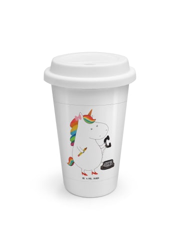 Mr. & Mrs. Panda Thermobecher Einhorn Sekretärin ohne Spruch in Weiß