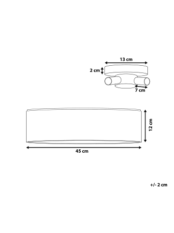 Beliani Deckenleuchten RENA in Silber - (W) 45 x (H) 12 x (L) 45 cm