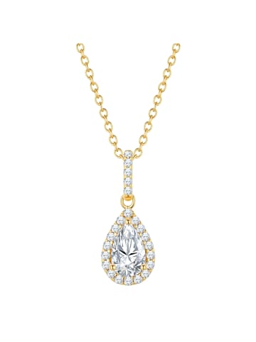 Glanzstücke München Halskette aus Sterling Silber mit Zirkonia in gelbgold