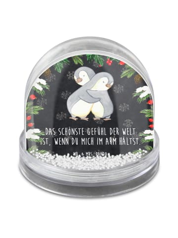 Mr. & Mrs. Panda Schneekugel Weihnachten Pinguine Kuscheln mit S... in Kreidetafel