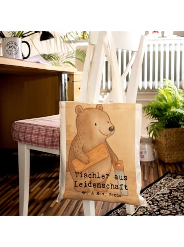 Mr. & Mrs. Panda Jutebeutel Tischler Leidenschaft Design mit Spruch in Weiß