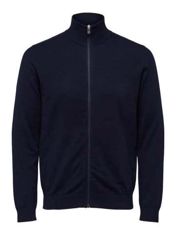 SELECTED HOMME Einfarbige Strickjacke Basic Cardigan Baumwolle SLHBERG in Navy