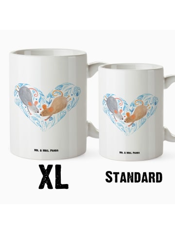 Mr. & Mrs. Panda Teepott Mäuse Herz ohne Spruch in Weiß