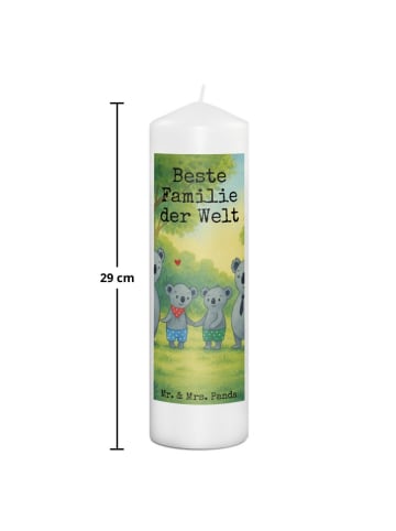 Mr. & Mrs. Panda Wachskerze Koala Familie zwei Design mit Spruch in Weiß