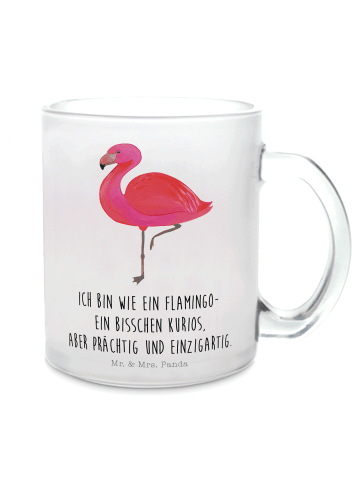 Mr. & Mrs. Panda Teetasse Flamingo Classic mit Spruch in Transparent