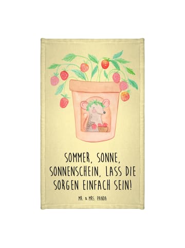 Mr. & Mrs. Panda Gästehandtücher Sommerfreude mit Spruch in Gelb Pastell