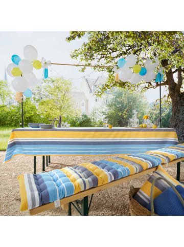 REDBEST Baumwolle, Gewebt Bierbank-Auflage 2er-Pack in blau-gelb