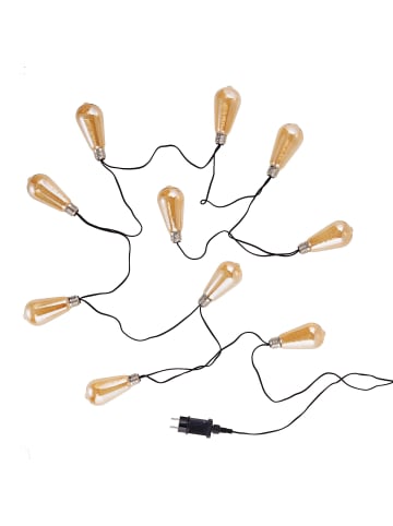 Butlers LED Lichterkette mit Naturseil 10 Lichter und Stecker BULB LIGHTS in Bronze