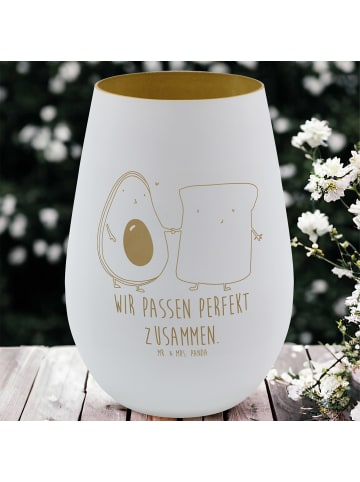 Mr. & Mrs. Panda Glas Windlicht Avocado Toast mit Spruch in Weiß