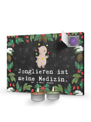 Mr. & Mrs. Panda duft adventskalender Bär Jonglieren mit Spruch in Kreidetafel