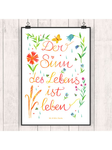 Mr. & Mrs. Panda Bild Sinn des Lebens mit Spruch in Bunt
