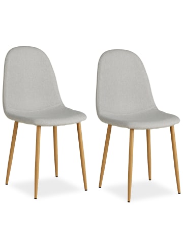 Homestyle4u Esszimmerstuhl 2er Set in Grau