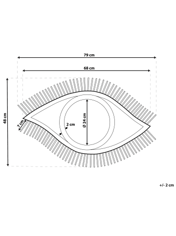 Beliani Dekospiegel SOYOPA in Braun - (W) 79 x (H) 48 x (L) 2 cm