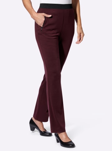 WITT WEIDEN Jerseyhose in burgund + burgund-schwarz-kariert