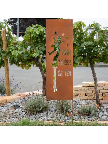 UNUS Gartenschild Rost Zaubergarten schmal in Braun