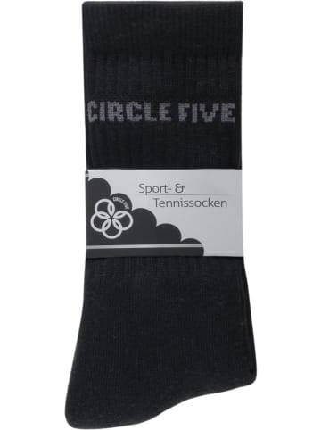 Circle Five 8 Paar Tennissocken in Schwarz/Anthrazit