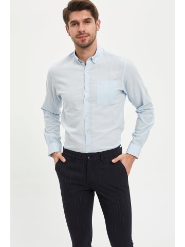 DeFacto Langarmhemd SLIM FIT in Hellblau