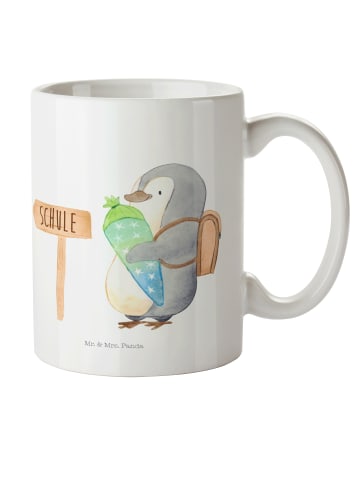 Mr. & Mrs. Panda Kindertasse Pinguin Schultüte ohne Spruch in Weiß