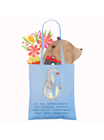 Mr. & Mrs. Panda Tote Bag Zahntechniker Spaß mit Spruch in Sky Blue