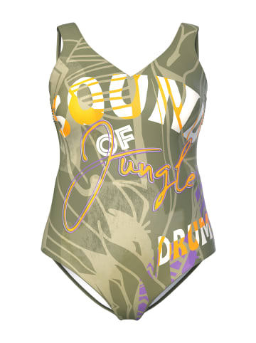 Ulla Popken Badeanzug in khakigrün