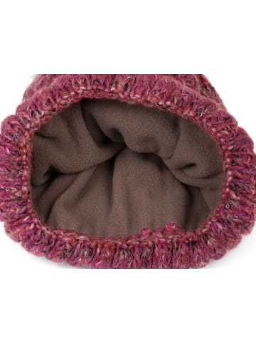 styleBREAKER Strick Bommelmütze in Pink-Orange