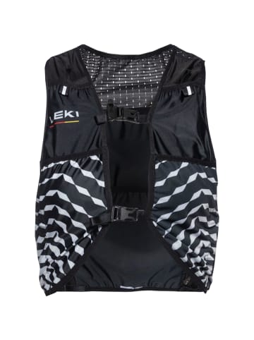 LEKI Laufrucksack Trail Running Quiver Vest in black-white-bright red