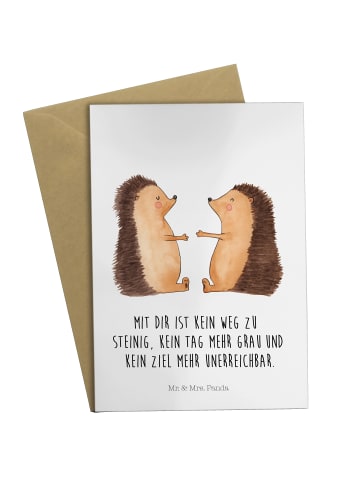 Mr. & Mrs. Panda babykarte Igel Liebe mit Spruch in Weiß