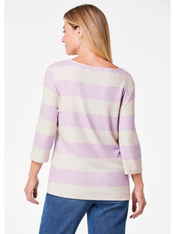 GOLDNER Kurzgröße:  Shirt in flieder / gemustert