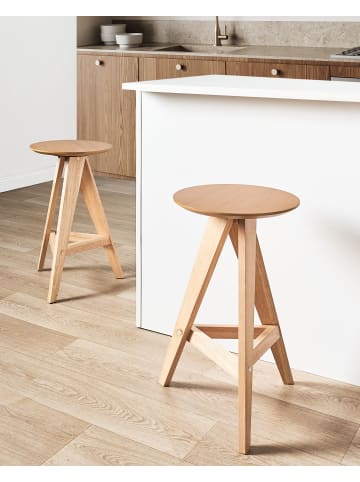 Beliani 2er-Set Hocker AROMA in Braun