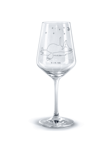 Mr. & Mrs. Panda Glas mit Gravur Fuchs Sterne ohne Spruch in Transparent