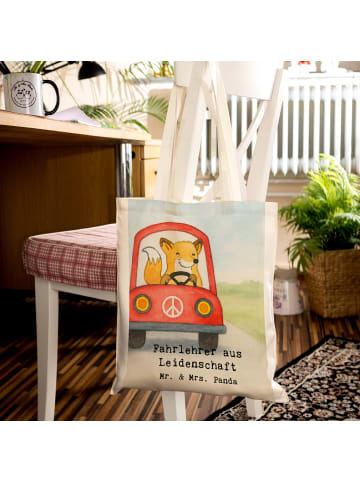 Mr. & Mrs. Panda Tote Bag Fahrlehrer Leidenschaft Design mit Spruch in Weiß