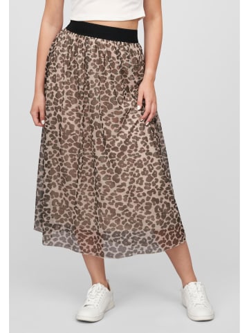 Cloud5ive Cloud5ive Longform Rock mit Leoprint und Gummiband in beige