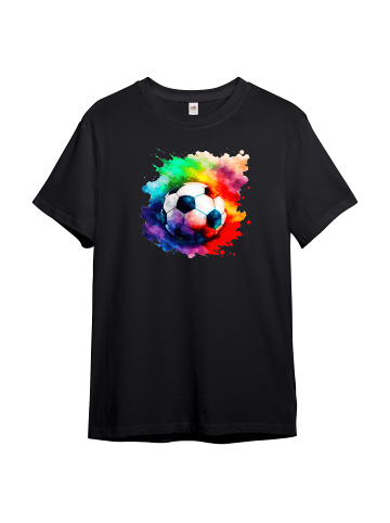 PAULGOS Kinder T-Shirt, Bunter Fußball 1 in Schwarz