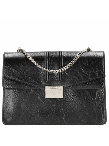 Seidenfelt Roros Big - Schultertasche 28 cm (oxblood/gold) in glossy black